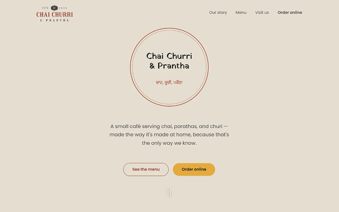 Chai Churri & Prantha — website